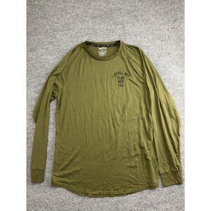 Flag Nor Fail Shirt Mens 2XL Green Long Sleeve Motivational Graphic Tee Workout